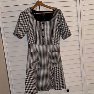 Nicole Miller Black and White Houndstooth Mini Dress